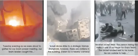 Gaza bombs filmed by prayer group